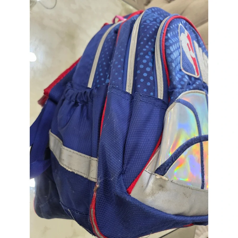 Activ New NBA Basketball Backpack Blue Red Holographic Kids School Bag